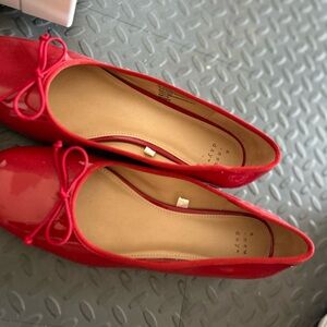 Red Ballet Flats with Tiny heel